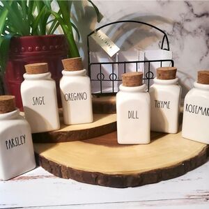 Rae Dunn Apothecary Style Spice Jars and Holder